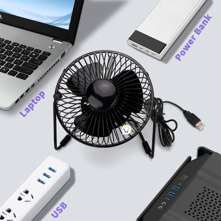 Ventilador + Reloj LED USB Temperatura Hogar Oficina Escritorio