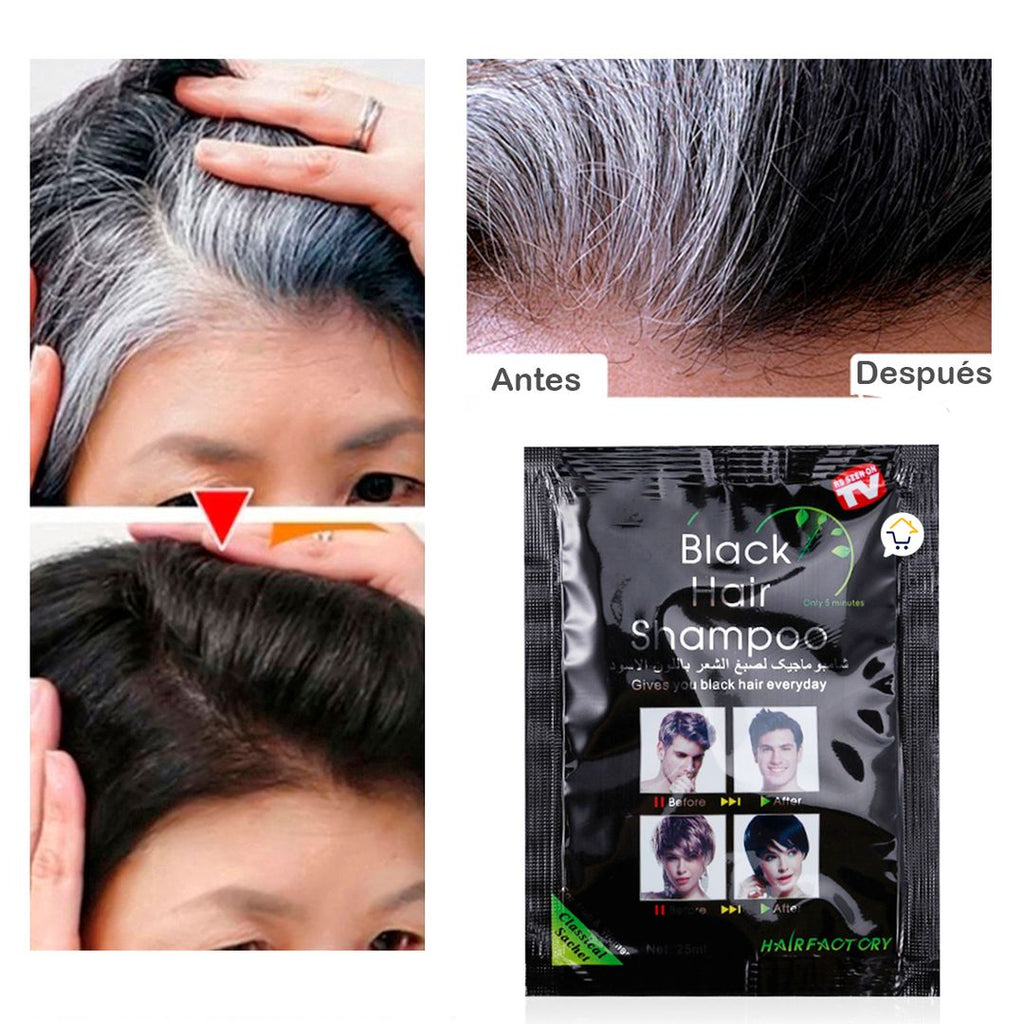 Shampoo Cubre Canas Sobres x10 Tinte Negro