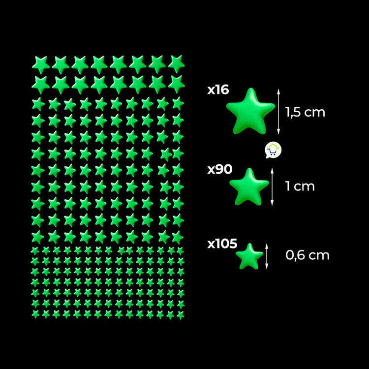 Estrellas y Planetas x414 Luminosos Fluorescentes Cielo Noche Niños