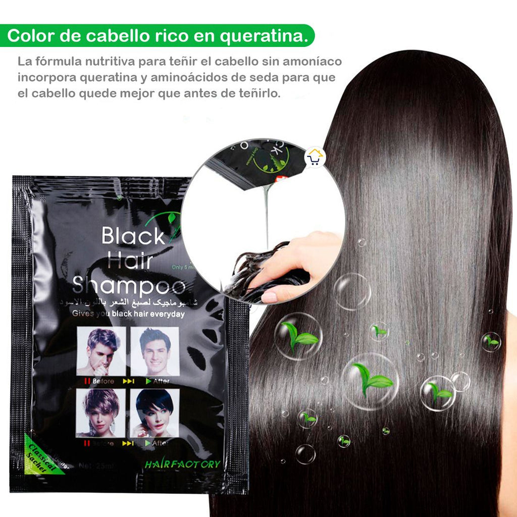 Shampoo Cubre Canas Sobres x10 Tinte Negro