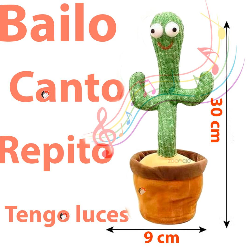 Cactus Bailarín Peluche Parlanchín Repite Canta Baila Alumbra