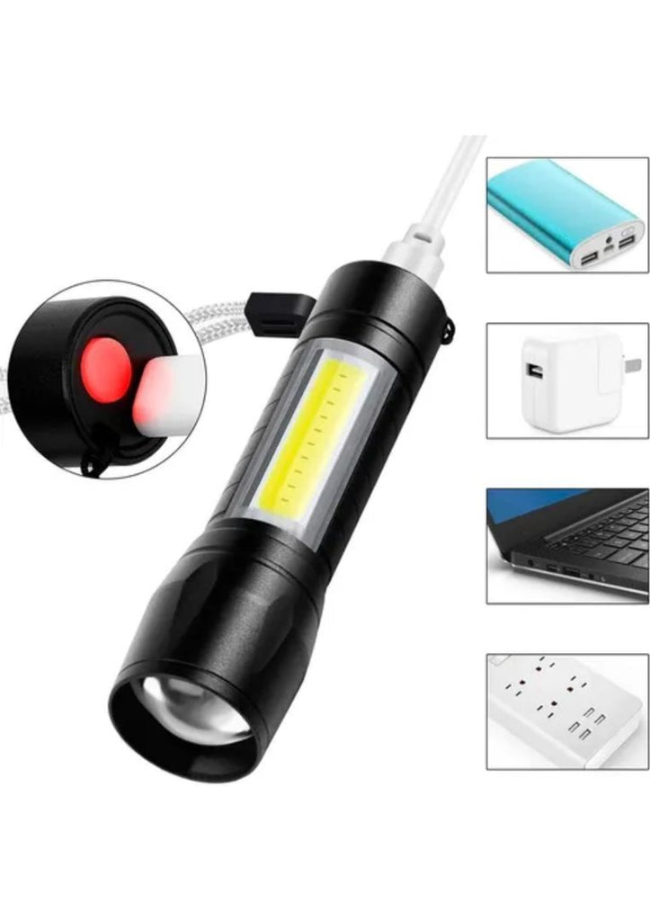 Linterna tactica 911 Mini - Linterna led recargable X USB Zoom