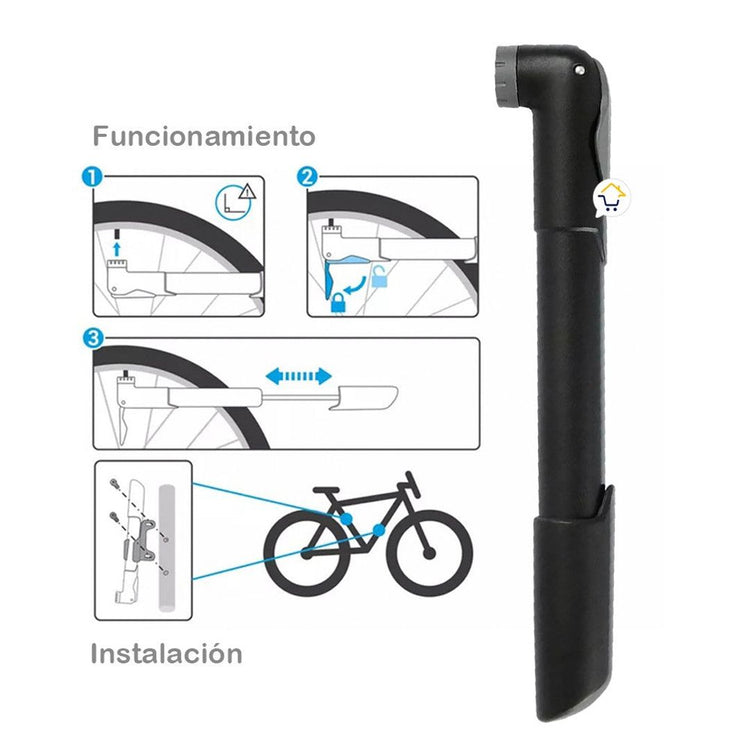 Inflador Manual Bomba Portátil Llantas Bicicleta BOM01B