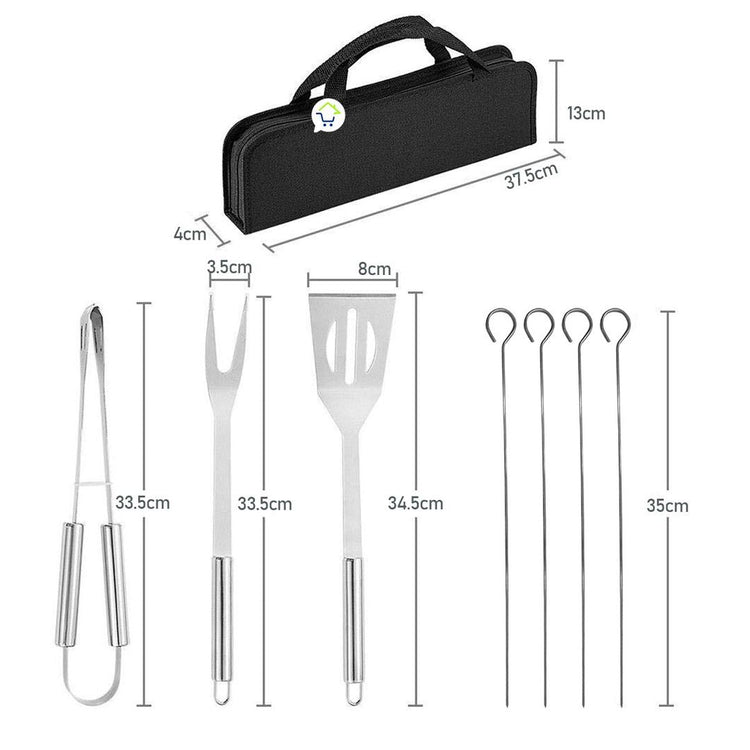 Kit Asado Bbq 7 Piezas Utensilios Cocina Kp05